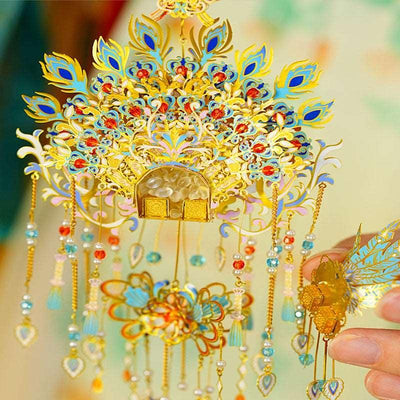 Peacock Feather Scented Sachet DIY Metal Puzzle Model Kit - OrientCrafted