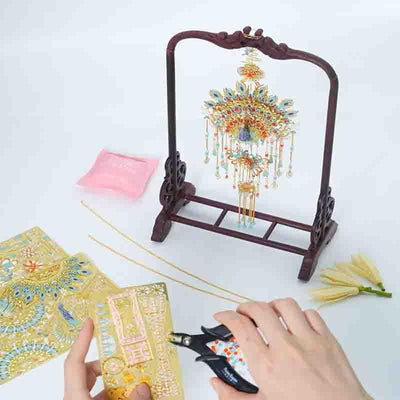 Peacock Feather Scented Sachet DIY Metal Puzzle Model Kit - OrientCrafted