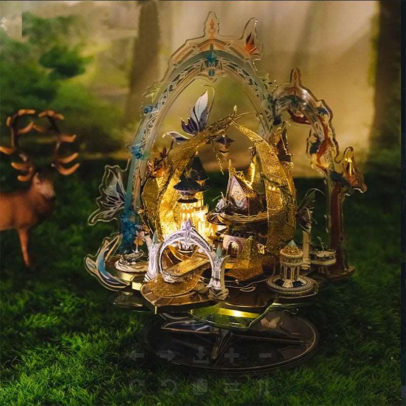 Elf's Castle Metal Puzzle 3D Model Assembly Gift DIY - OrientCrafted