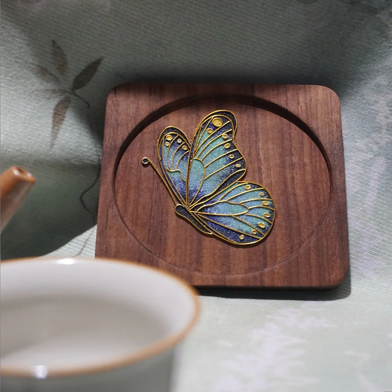 Beginner Butterfly Coaster Cloisonné Enamel DIY Kit - OrientCrafted