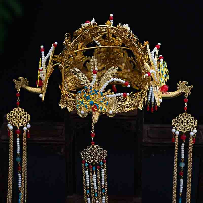 Handmade Luxurious Phoenix Coronet Crown Hair Accessory - OrientCrafted