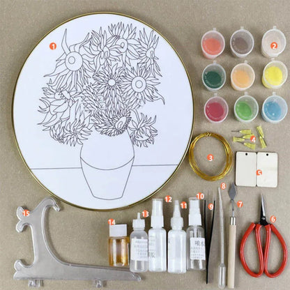 Van Gogh Starry Night & Sunflowers Cloisonné Kit - OrientCrafted
