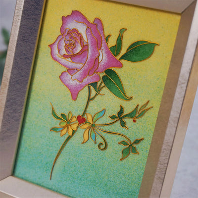 Rose Cloisonné Enamel Painting DIY Kit - OrientCrafted