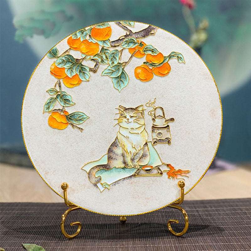 Cat Cloisonné Enamel Painting DIY Handmade Kit Decorative Ornament