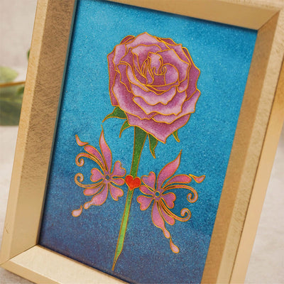 Rose Cloisonné Enamel Painting DIY Kit - OrientCrafted