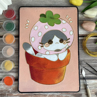 Cartoon Cat Cloisonné Enamel DIY Kit - OrientCrafted