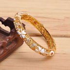 Butterfly Cloisonné Enamel Bangle Double Layer Intricate Carving - OrientCrafted