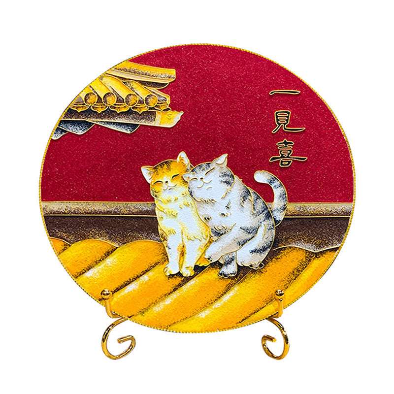 Cat Cloisonné Enamel Painting DIY Handmade Kit Decorative Ornament