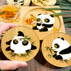 Panda Bamboo Tea Tray and Coaster Cloisonné DIY Kit - OrientCrafted
