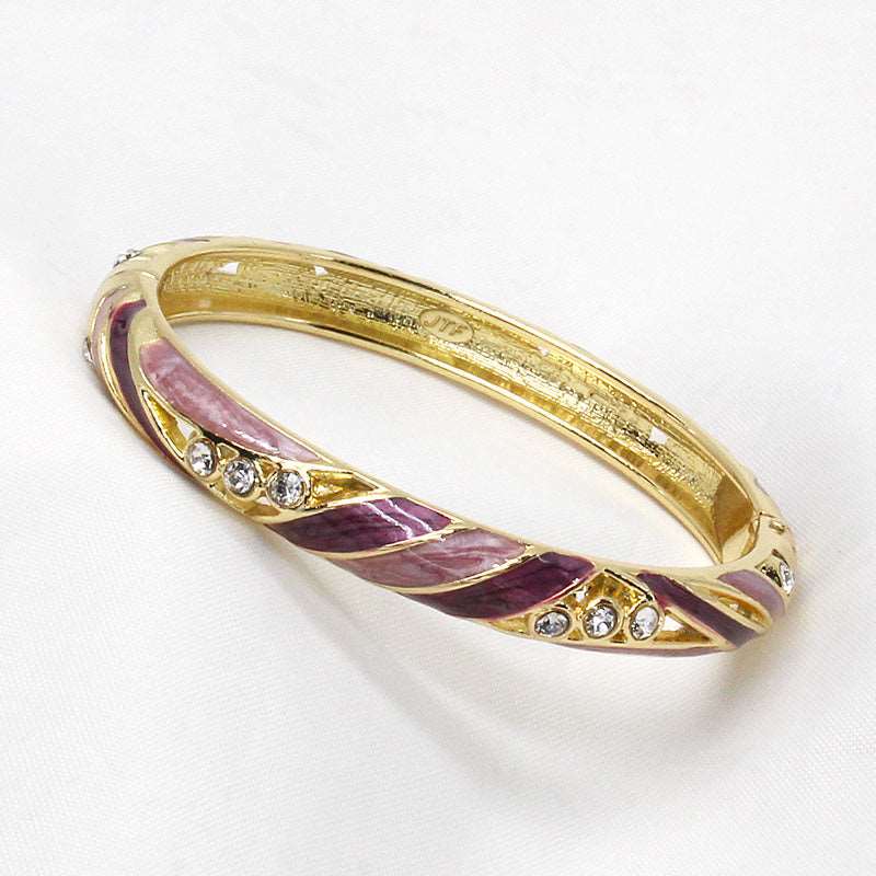 Wave Cloisonné Enamel Bangle Gold-Plated Vintage - OrientCrafted