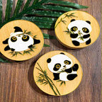 Panda Bamboo Tea Tray and Coaster Cloisonné DIY Kit - OrientCrafted