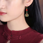 Handcrafted Cloisonné Double-Color Earrings - OrientCrafted