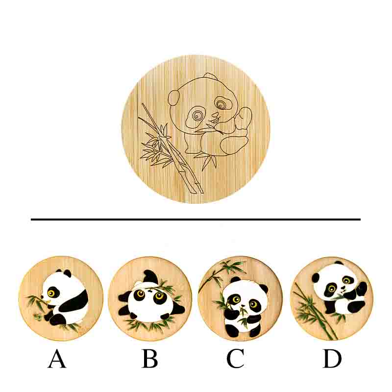 Panda Bamboo Tea Tray and Coaster Cloisonné DIY Kit