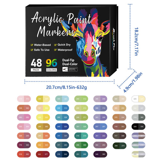 2 in 1 Acrylic Paint Markers Set Double Tips & Colors