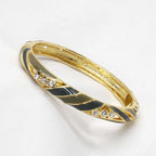 Wave Cloisonné Enamel Bangle Gold-Plated Vintage - OrientCrafted