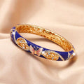 Butterfly Bracelet Clamper Enamel Rhinestones Bangle - OrientCrafted