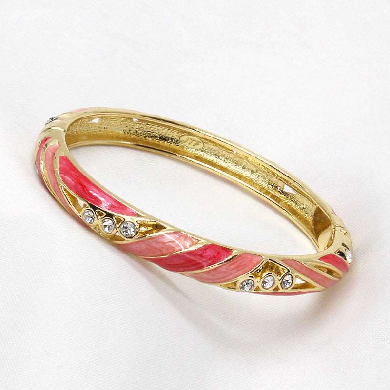 Wave Cloisonné Enamel Bangle Gold-Plated Vintage - OrientCrafted
