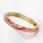 Wave Cloisonné Enamel Bangle Gold-Plated Vintage - OrientCrafted
