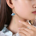 Handcrafted Cloisonné Tassel Earrings - OrientCrafted