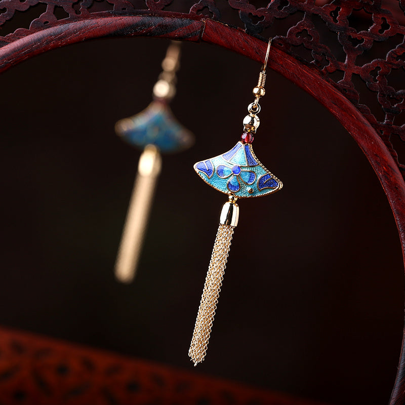 Handcrafted Cloisonné Tassel Earrings - OrientCrafted
