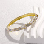 Vintage Oval Gold-Plated Cloisonné Enamel Bangle - OrientCrafted